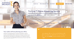 Desktop Screenshot of answering-services-specialists.com